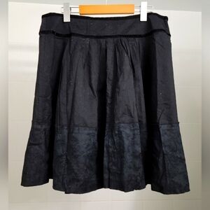 Vintage  goth black skirt with velvet trim size 13